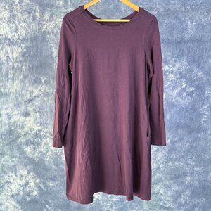 Pact Burgundy T-Shirt Dress Sz L